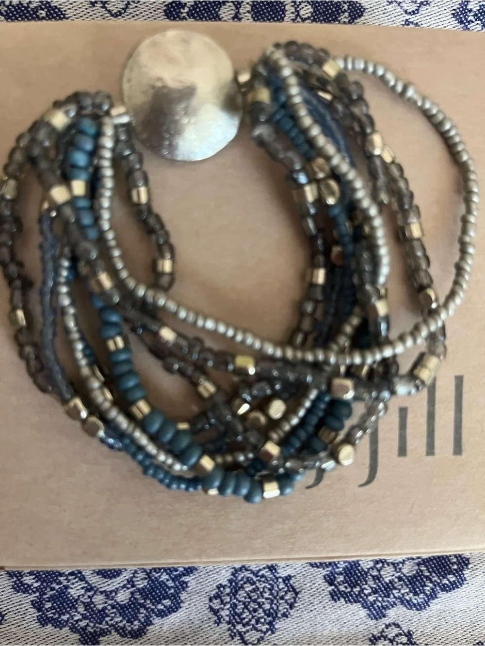 J.Jill Blue and Silver Stretchy Bracelet Set - Picture 2 of 2